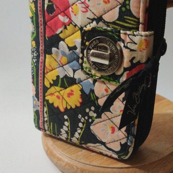 Vera Bradley Black Fantastic Floral‎ Clutch Wallet - Picture 6 of 16